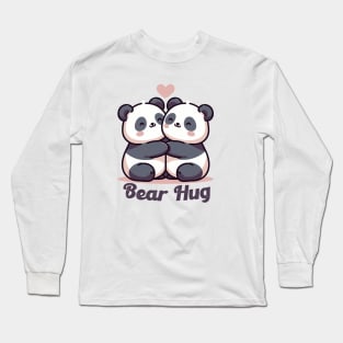 Couple Panda Bear in Love Print art illustration Panda Valentines gifts Long Sleeve T-Shirt